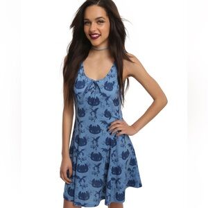 Blue toothless skater dress